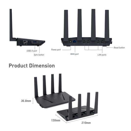 Flint (GL-AX1800) Wi-Fi 6 Home Secure Router