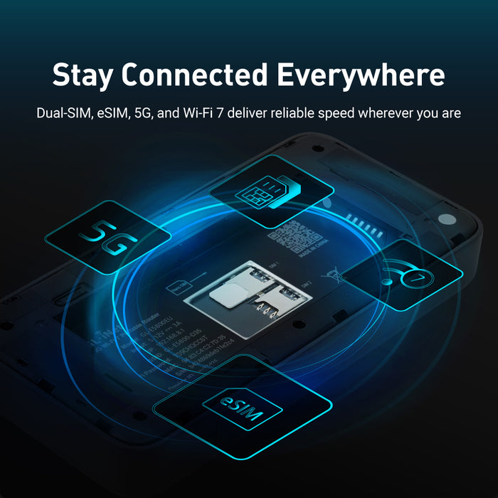 Mudi 7 (GL-E5800) | 5G NR Tri-band Wi-Fi 7 Travel Router