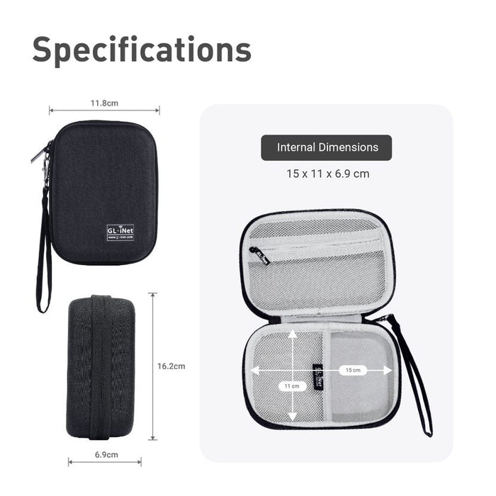 Travel Gadget Organizer Pouch Case | Hard Drive Bag | For chargers, cables, travel routers